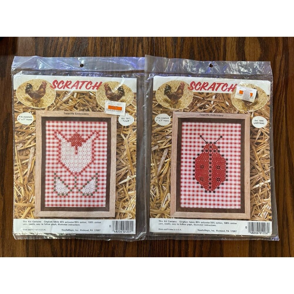 Needlemagic Scratch Teneriffe Embroidery Lot Of 2 Ladybug‎ & Tulip